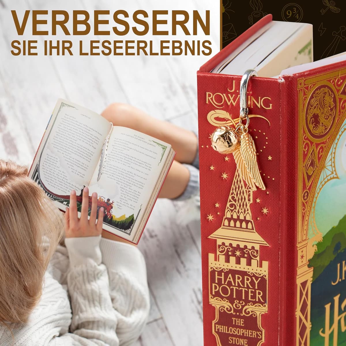 Harry Potter Lesezeichen Metall mit Anhänger - Offizielles Merchandise – Bild 4