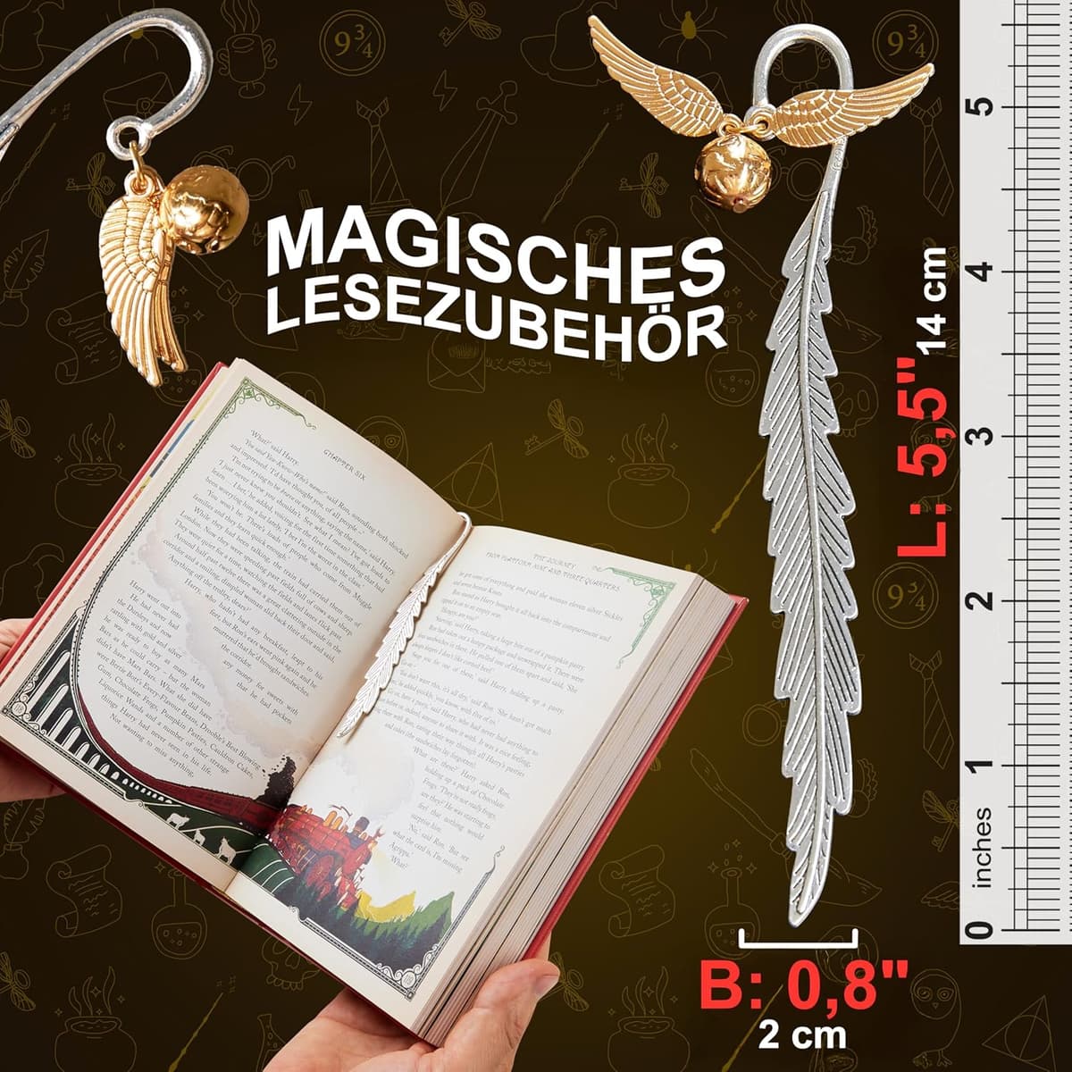 Harry Potter Lesezeichen Metall mit Anhänger - Offizielles Merchandise – Bild 3