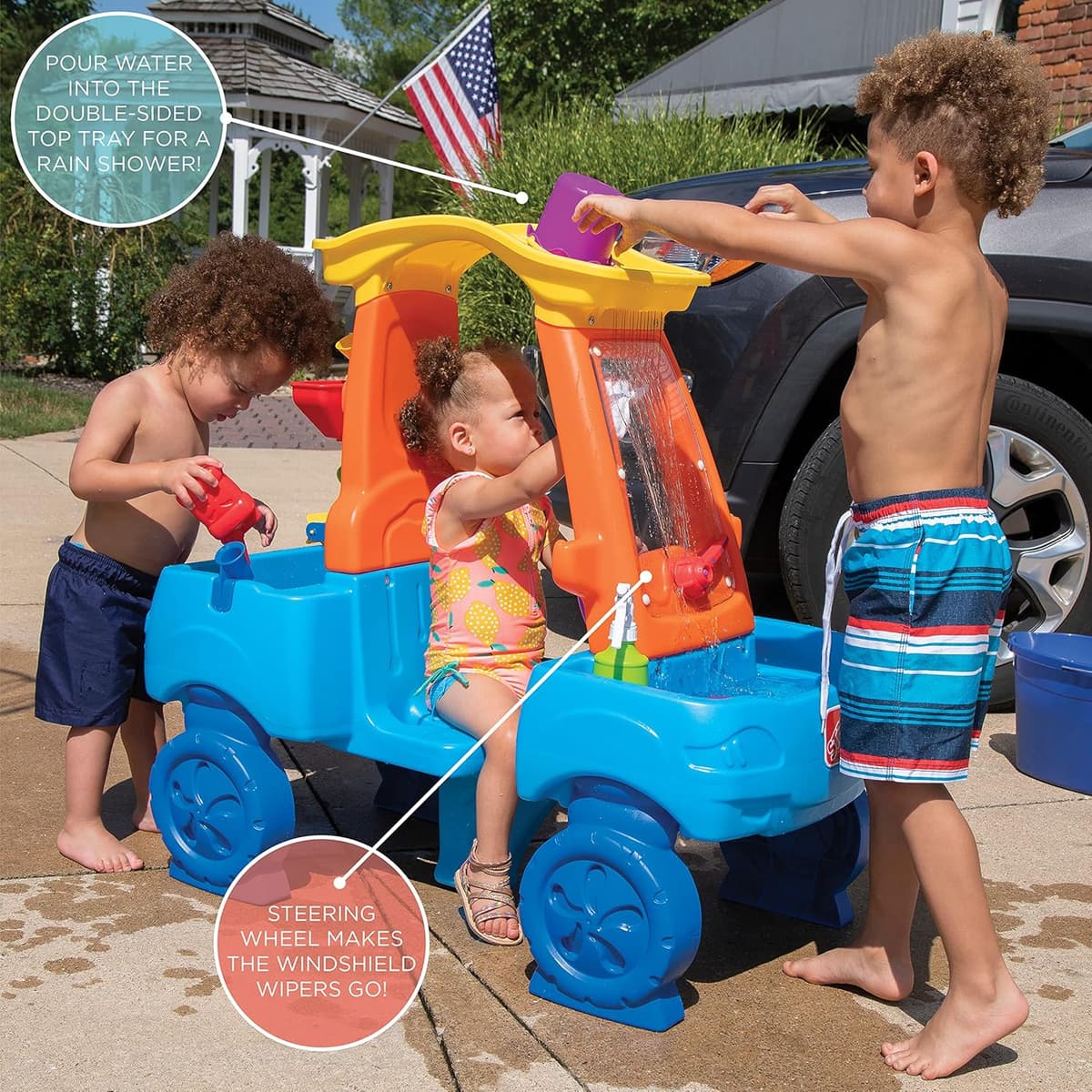STEP2 Car Wash Splash Center Auto Wasserspieltisch | Großer Wassertisch mit 13-teiligem Zubehörset – Bild 3