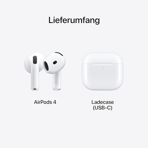 Apple AirPods 4 Kabellose Kopfhörer, Bluetooth Kopfhörer, Personalisiertes 3D Audio, Schutz vor Schweiß und Wasser, USB-C Ladecase, H2 Chip, bis zu 24 Std. Wiedergabe – Bild 6