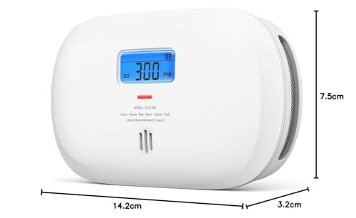 X-Sense Kohlenmonoxid Melder, TÜV Rheinland Zertifiziert, 10 Jahre Sensor, CO Melder mit austauschbarer Batterie und digitalem Display, Kohlenmonoxid-Melder mit Testknopf, XC0C-SR – Bild 2