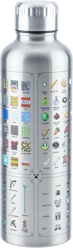 Paladone Minecraft Metall-Trinkflasche - Offiziell lizenziert, auslaufsicher, für heiße & kalte Getränke, mit In-Game-Items – Bild 4