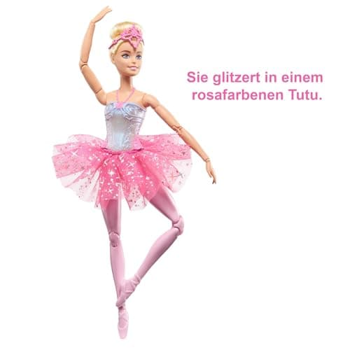 Barbie Dreamtopia Zauberlicht Ballerina Puppe, mit rosa Tutu und blonden Haaren, 5 Licht- und Soundeffekte, Bewegliche Barbie, ab 3 Jahren – Bild 5