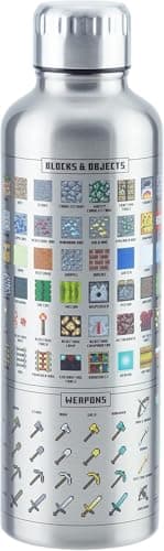 Paladone Minecraft Metall-Trinkflasche - Offiziell lizenziert, auslaufsicher, für heiße & kalte Getränke, mit In-Game-Items – Bild 5