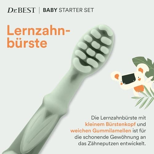 Zahnbürste Kinder - Dr.BEST Baby Starter Set: Beißring und Lernzahnbürste für Babys im Alter von 3 bis 12 Monaten, entwickelt mit Kinderzahnexperten – Bild 6