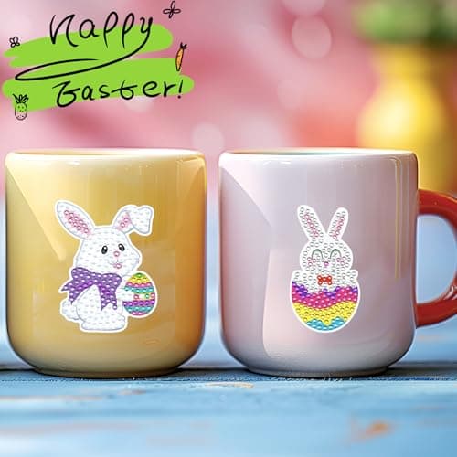 ORIENTAL CHERRY Ostergeschenke Kinder, Diamond Painting Kinder, Geschenke für Kinder Basteln Sie Ihre eigenen GEM-Schlüsselanhänger, Basteln Mädchen 8 Jahre, Ostern Geschenke Kinder – Bild 6