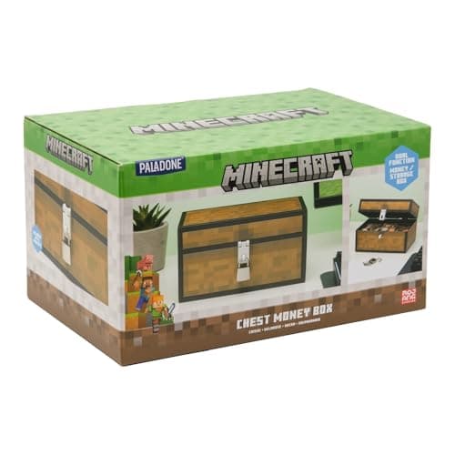 Paladone Minecraft Offiziell lizenzierte Truhe Spardose, Spielzimmer Dekor und Merchandise für Jungen und Mädchen, Sparschwein Geschenk Zubehör für Spielzimmer und Schlafzimmer – Bild 4
