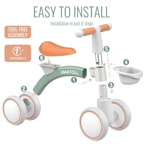 Umatoll Kinder Laufrad ab 1 Jahr mit Korb für Jungen Mädchen – Bild 5