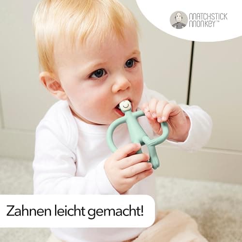 Matchstick Monkey - Beißring Affe Original - Baby Zahnungshilfe - weiche Noppen massieren wundes Zahnfleisch - Silikon BPA-frei - Greifling für Zahnen - ab 3 Monaten – Bild 5