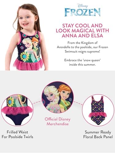 Disney Frozen Badeanzug Mädchen | Anna und ELSA Badeanzug | Einteilige Schwimmanzug Kinder Mädchen | Bademode Mädchen – Bild 3