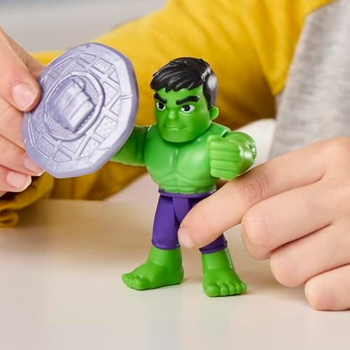 Marvel Spidey und Seine Super-Freunde Hulk Spielzeug mit Accessoire, 7,6 cm große Action-Figur – Bild 6