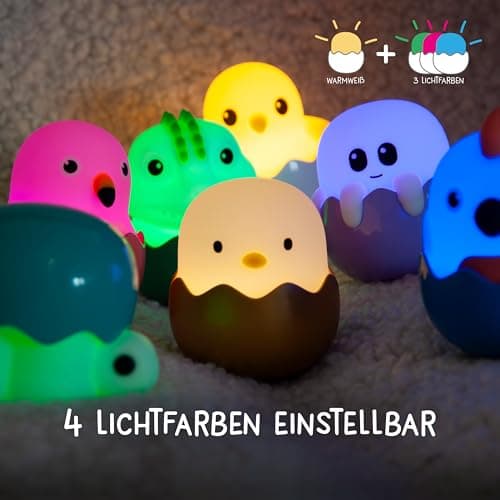MegaLight Blind Box Mini Nachtlichter für Kinder | Mystery Box | zufällige Figurenauswahl | 1 aus 9 zum Sammeln | USB-C AKKU | wiederaufladbar | stufenlos dimmbar | mit Anhänger – Bild 5