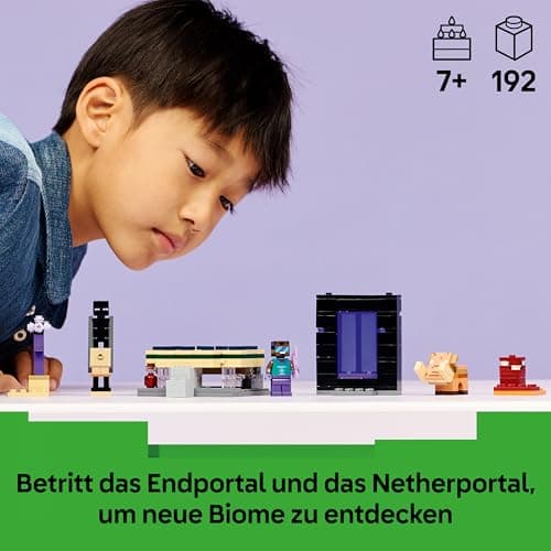 LEGO Minecraft Reise durch Nether und Endportal - Kinder Spielzeug mit Helden, Enderman und Baby Hoglin Figuren - Set mit Minecraft Figur – Bild 4