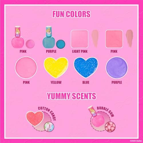 Townley Girl Barbie Beauty Vanity Set mit beleuchtetem Spiegel | Enthält Lipgloss, Lidschatten, Pinsel, Nagellack, Zubehör und mehr! Ab 6 Jahren – Bild 6