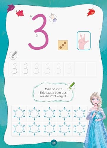 Disney Die Eiskönigin 2 Mein Vorschulblock Zählen und Rechnen - Konzentration, Erstes Rechnen, Rätseln für Kinder ab 5 Jahren – Bild 4