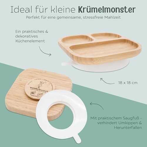 wunderwunsch - Personalisierter Baby Teller mit Saugnapf - Praktisches Kleinkind Zubehör mit Namen - Kinder Teller Rutschfest - Personalisierte Geschenke – Bild 6
