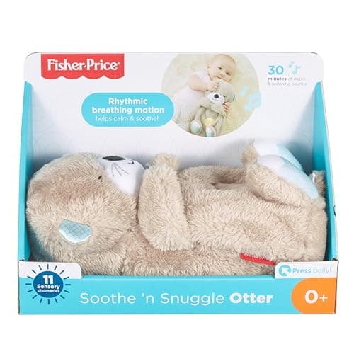 Fisher-Price Schlummer Otter Kuscheltier mit Atembewegung und Musik, Baby Erstausstattung, Neugeborene, Baby Spielzeug ab Geburt – Bild 6