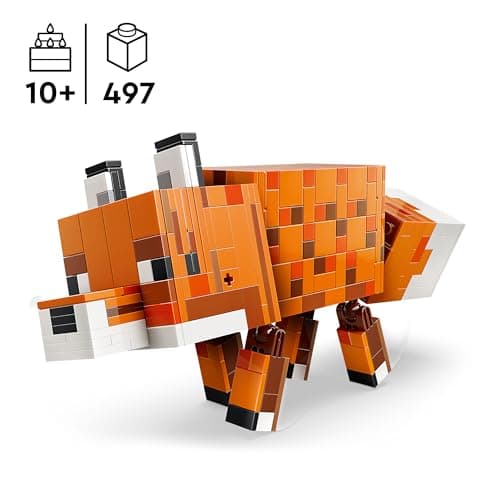 LEGO Minecraft Der Fuchs - 3D-Puzzle Tierfigur mit Zubehör - Gaming Deko für Schlafzimmer oder Gaming Raum – Bild 3