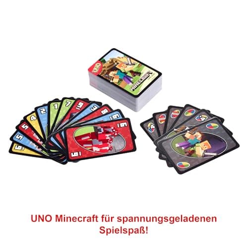 Mattel Games UNO Minecraft Edition - Kartenspiel mit Charakteren aus Minecraft und Einer besonderen Creeper-Karte – Bild 3