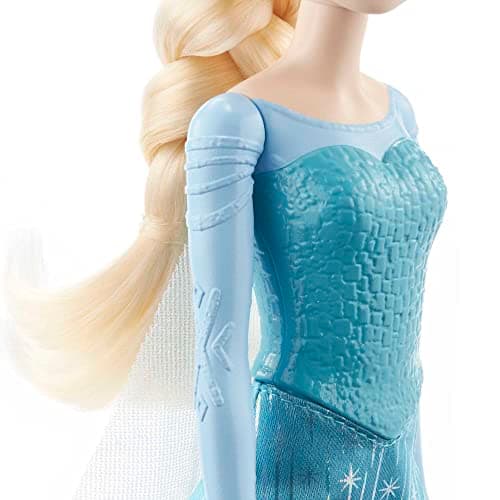 Mattel Disney Die Eiskönigin Elsa Puppe, Die Eiskönigin Puppe, kämmbare blonde Haare, beweglich, ausziehbare Schuhe, Disney Geschenke, Spielzeug ab 3 Jahre – Bild 5