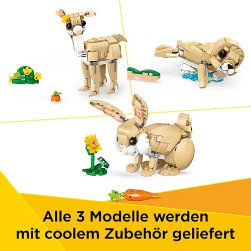 LEGO Creator 3in1 Häschen - Ostergeschenke für Kinder - 3 Spielzeug Tierfiguren: Hase, Lama, Robbe – Bild 6
