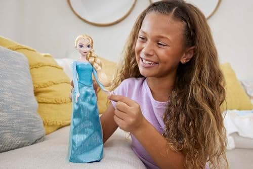Mattel Disney Die Eiskönigin Elsa Puppe, Die Eiskönigin Puppe, kämmbare blonde Haare, beweglich, ausziehbare Schuhe, Disney Geschenke, Spielzeug ab 3 Jahre – Bild 2
