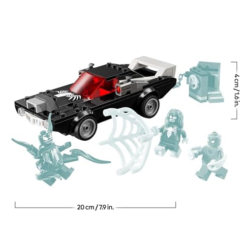 LEGO | Marvel Spider-Man Mech vs. Venom Muscle Car - Auto Spielzeug mit 3 Superhelden Minifiguren - Modellauto mit Shootern – Bild 3