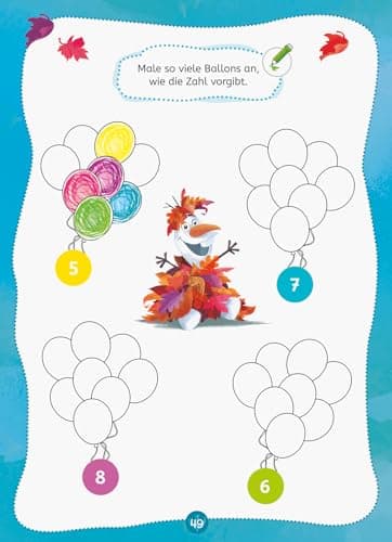Disney Die Eiskönigin 2 Mein Vorschulblock Zählen und Rechnen - Konzentration, Erstes Rechnen, Rätseln für Kinder ab 5 Jahren – Bild 5