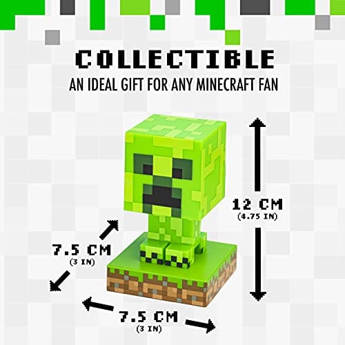 Minecraft Creeper Licht, 3D Lampe - Offiziell lizenziert, Nachtlicht - 12 cm hoch, Batteriebetrieben, Gaming-Raum & Schlafzimmerdeko – Bild 3