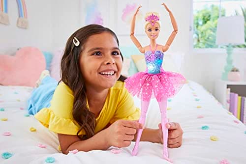 Barbie Dreamtopia Zauberlicht Ballerina Puppe, mit rosa Tutu und blonden Haaren, 5 Licht- und Soundeffekte, Bewegliche Barbie, ab 3 Jahren – Bild 2