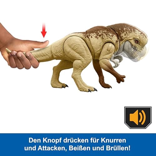 Mattel Jurassic World: Die Wiedergeburt Bösewicht Dino Doppelattacke Dinosaurier-Actionfigur, 56 cm, mit 2 Angriffsaktionen, originalgetreu, digitales Spiel – Bild 4