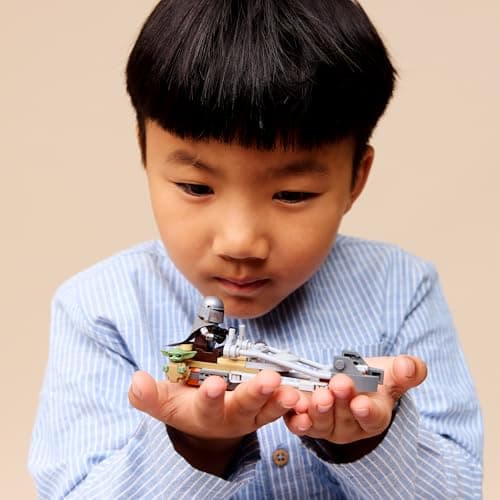 LEGO Star Wars Der Mandalorianer und Grogu auf ihrem Speeder Bike - Set mit Fahrzeug und 2 Star Wars Figuren für Actionabenteuer - – Bild 2