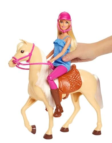 Barbie-Puppe und Pferdespielzeug, Reitzubehör, 1 Puppe und 1 Pferd enthalten, als Geschenk für Kinder ab 3 Jahre geeignet – Bild 4