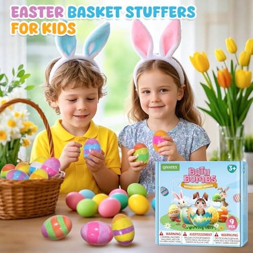 Badebomben Geschenke für Kinder mit Kaninchen-Spielzeug im Inneren, 9Stück Ostergeschenke für Kinder – Bild 2