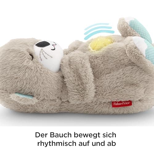 Fisher-Price Schlummer Otter Kuscheltier mit Atembewegung und Musik, Baby Erstausstattung, Neugeborene, Baby Spielzeug ab Geburt – Bild 3