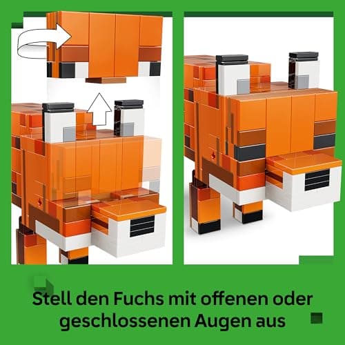 LEGO Minecraft Der Fuchs - 3D-Puzzle Tierfigur mit Zubehör - Gaming Deko für Schlafzimmer oder Gaming Raum – Bild 4