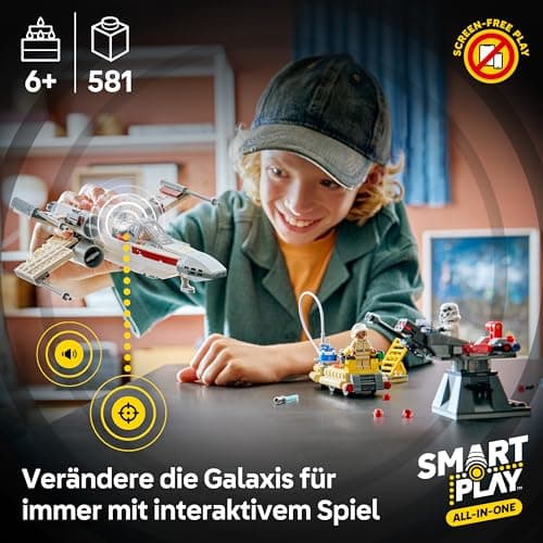 LEGO Star Wars 75423 SMART Play: Lukes Rot Fünf X-Wing - Interaktives All-in-1 Spielset mit SMART Brick, 5 Tags, 2 Minifiguren & Ladegerät - Geschenk für Jungen, Mädchen ab 6 Jahren und Erwachsene – Bild 4