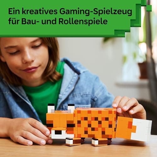 LEGO Minecraft Der Fuchs - 3D-Puzzle Tierfigur mit Zubehör - Gaming Deko für Schlafzimmer oder Gaming Raum – Bild 5