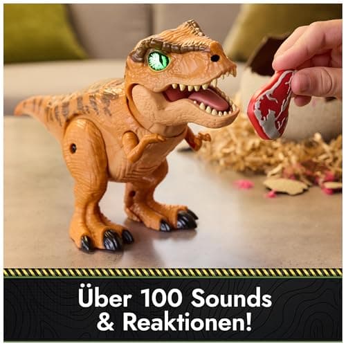 Jurassic World T-Rex im Ei, über 100 Soundeffekte und Reaktionen, interaktives Spielzeug für Kinder ab 5 Jahren – Bild 4