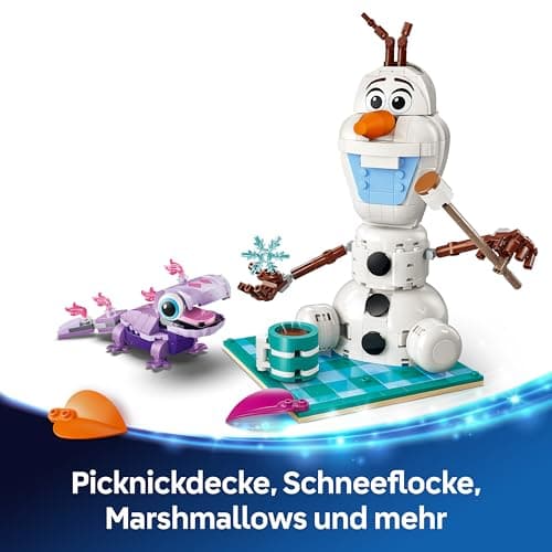 LEGO ǀ Disney Frozen Picknickspaß mit Olaf und Bruni - Schneemann Figur mit Picknickdecke und Zubehör - DIY Deko fürs Schlafzimmer – Bild 4