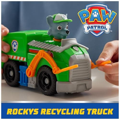 PAW PATROL Rocky-Figur mit Recycling-Truck, stabiles Basis-Fahrzeug , authentisches Spielzeug zur Serie für Kinder ab 3 Jahren – Bild 3