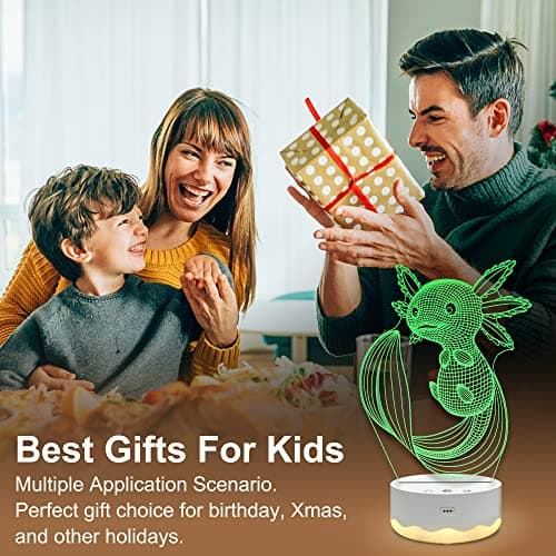 Lightzz Axolotl Nachtlicht, 3D -Illusionslampe mit Fernbedienung + Touch 16 Farbblitzwechsel + Timer Schreibtischlampen Kinder Zimmer Dekor Beste Festivalgeburtstagsgeschenke – Bild 6