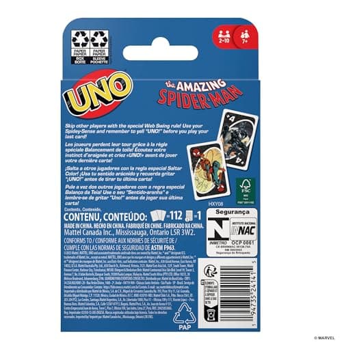 Mattel Games UNO The Amazing Spider-Man, Kartenspiel für Kinder, Erwachsene und Familien mit Karten und Sonderregel, inspiriert von der Marvel Comicreihe – Bild 3