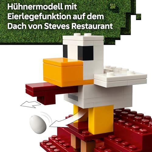 LEGO Minecraft Angriff des Ghast-Ballons - Gaming Spielzeug - Steves Haus, 4 Minifiguren - Iron Golem Figur & explodierender Brunnen Funktion – Bild 6