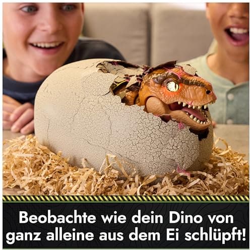 Jurassic World T-Rex im Ei, über 100 Soundeffekte und Reaktionen, interaktives Spielzeug für Kinder ab 5 Jahren – Bild 3