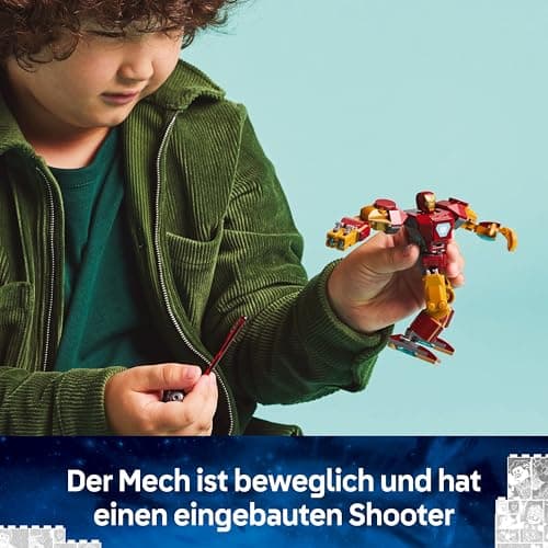 LEGO | Marvel Iron Man Mech vs. Ultron - Superhelden Spielzeug mit 2 Minifiguren - Actionfigur mit beweglichen Armen, Beinen & Fingern – Bild 6
