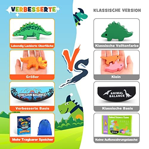 Dinosaurier-Stapelspielzeug aus Holz, Montessori Spielzeug – Bild 4