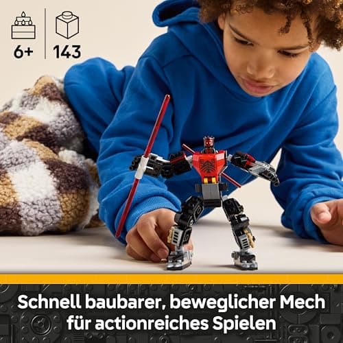 LEGO Star Wars Darth Maul Mech Bauspielzeug - Spiel- und Ausstellungsfigur mit doppelklingigem roten Lichtschwert und Mini-Figur - Geschenk für Jungen ab 6 Jahren und Fans von The Clone Wars – Bild 4