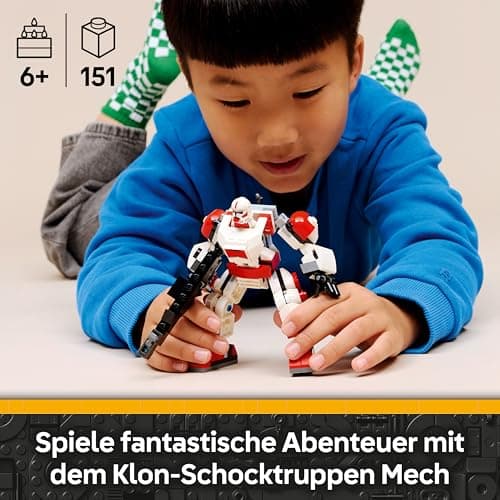 LEGO Star Wars Klon-Schocktruppen Mech - Bewegeliche Actionfigur mit Blastergewehr & Minifigur – Bild 3