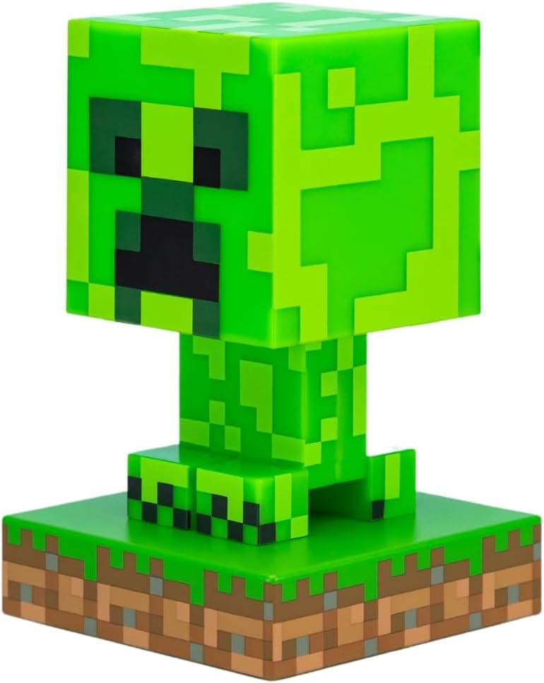 Minecraft Creeper Licht, 3D Lampe - Offiziell lizenziert, Nachtlicht - 12 cm hoch, Batteriebetrieben, Gaming-Raum & Schlafzimmerdeko – Bild 1